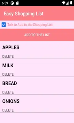 Easy Shopping List android App screenshot 0