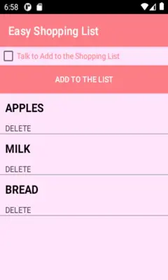 Easy Shopping List android App screenshot 1